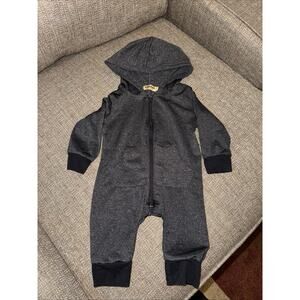 Kangkang Hooded Newborn to 6 months Baby Boys Black Jumpsuit Bodysuit